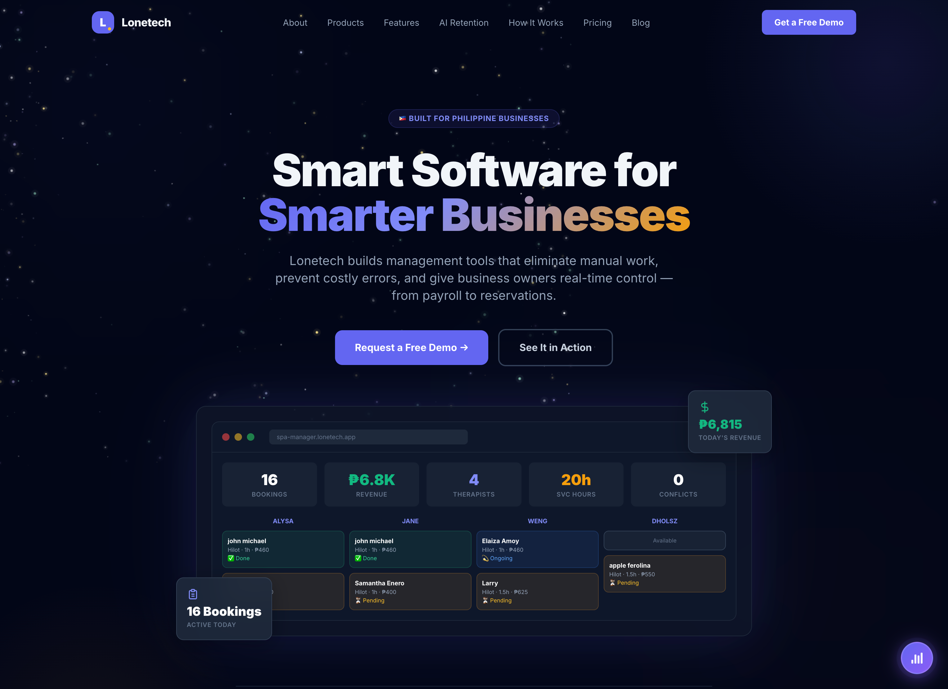 Lonetech website call to action section