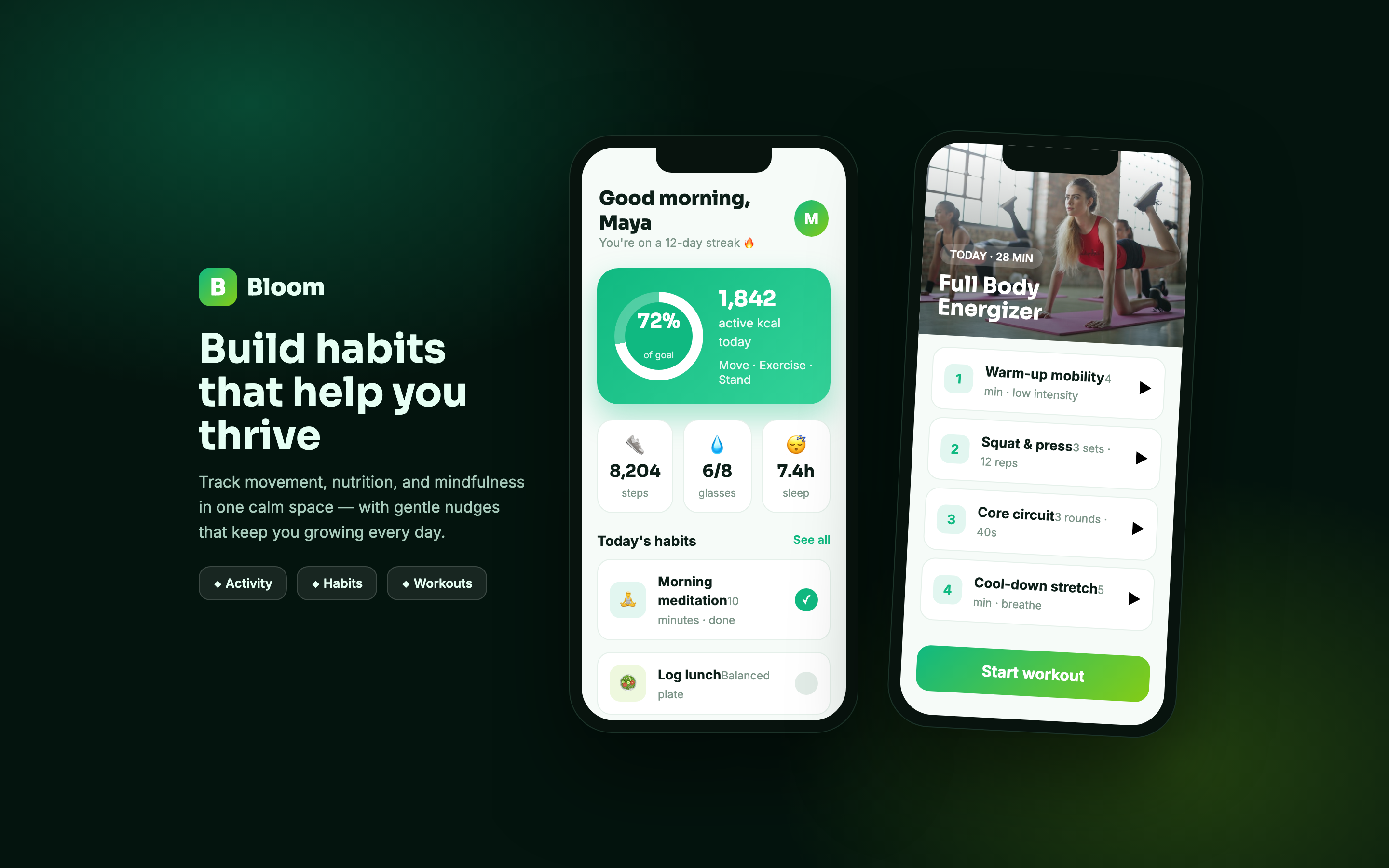 Bloom healthy lifestyle app