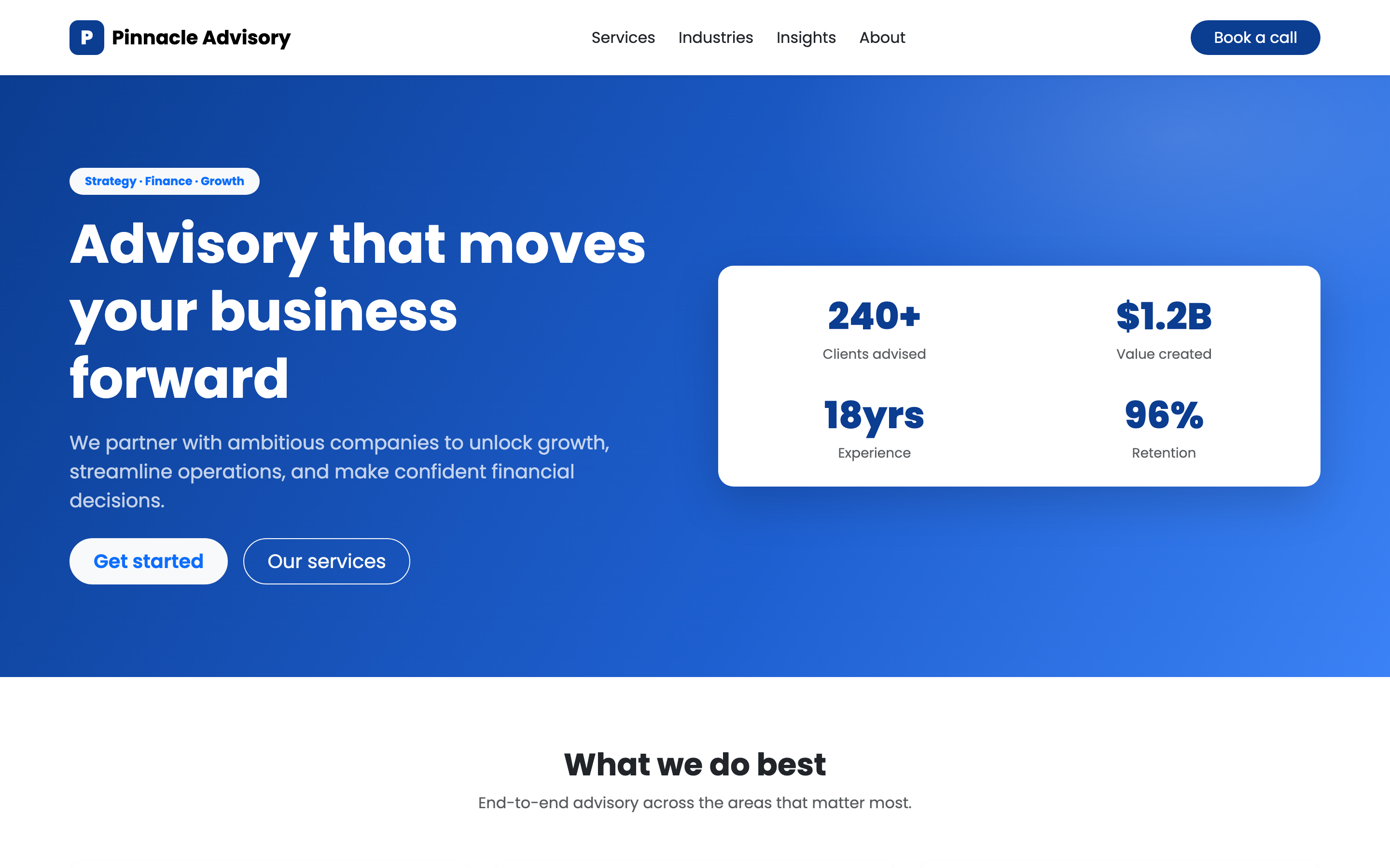 Pinnacle Advisory corporate website