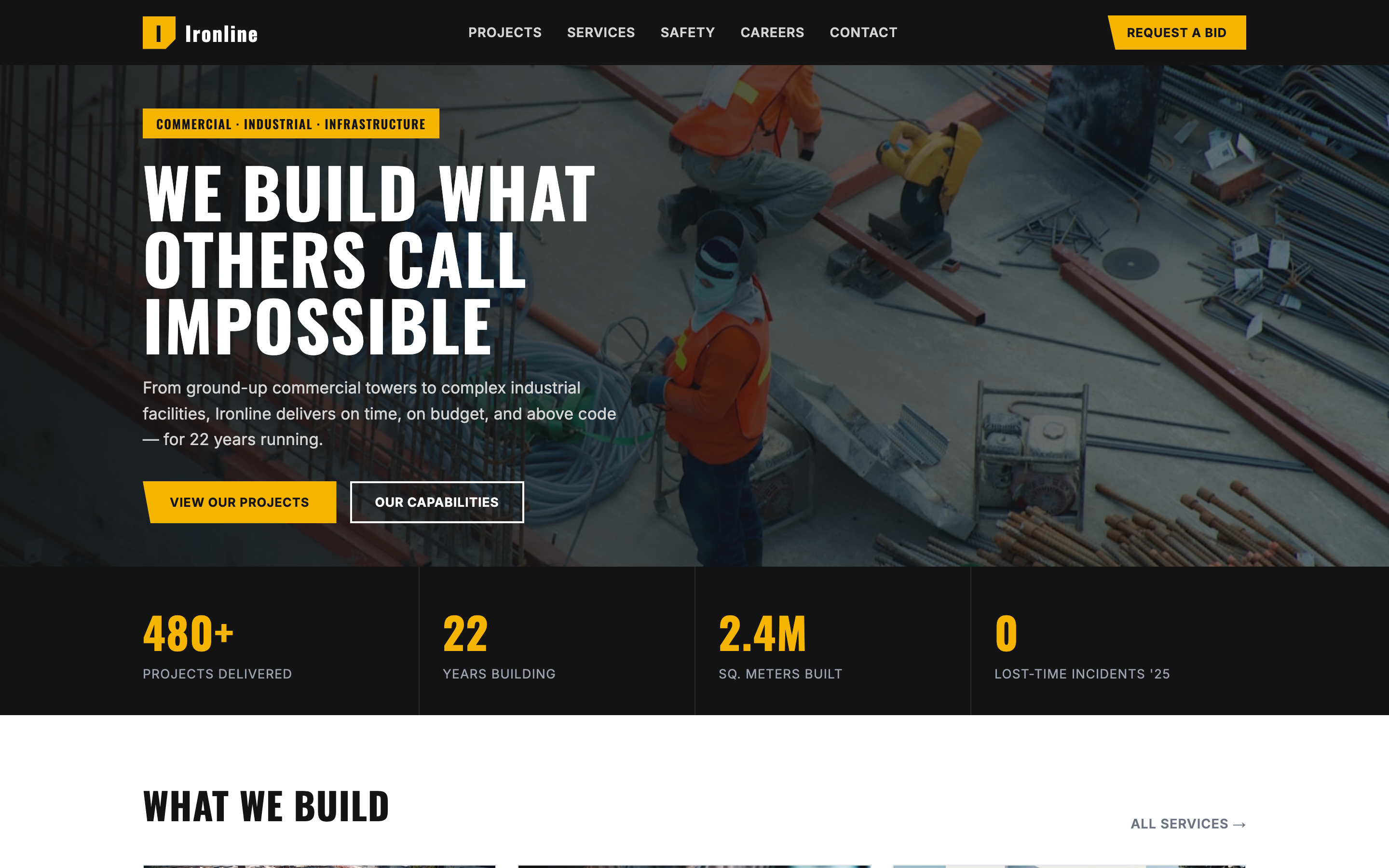 Ironline construction company site